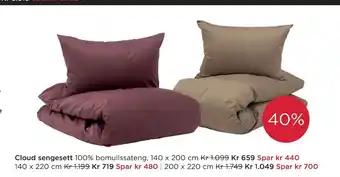 Møbelringen Cloud sengesett tilbud