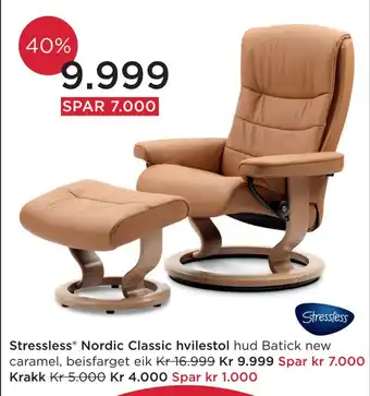 Møbelringen Stressless nordic classic hvilestol tilbud