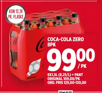 Meny Coca-cola zero 8pk tilbud