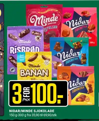 Europris Nidar/minde sjokolade tilbud