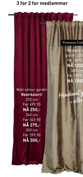 Kid Interiør Mali velour gardin tilbud