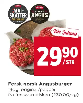 Meny Fersk norsk angusburger tilbud