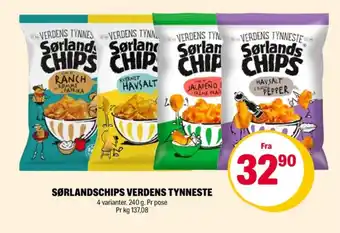 Coop Extra Sørlandschips chips tilbud