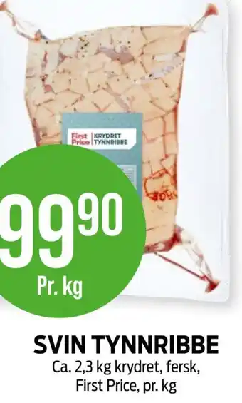 Kiwi SVIN TYNNRIBBE Ca. 2,3 kg krydret, fersk, First Price, pr. kg tilbud