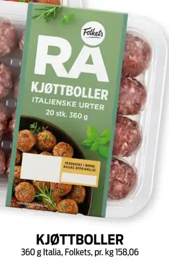 Kiwi KJØTTBOLLER 360 g Italia, Folkets tilbud