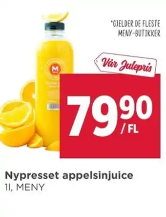 Meny Nypresset appelsinjuice 11, MENY tilbud
