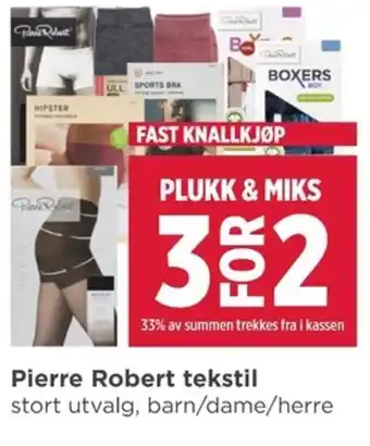 Meny Pierre Robert tekstil tilbud