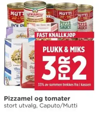 Meny Pizzamel og tomater tilbud