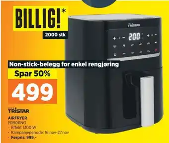 POWER TRISTAR AIRFRYER FR9011NO tilbud
