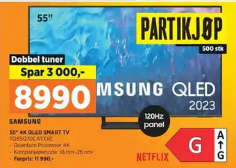 POWER SAMSUNG 55" 4K QLED SMART TV TQ55Q70CATXXC tilbud