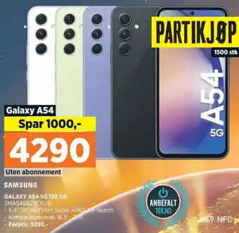 POWER SAMSUNG GALAXY A54 5G 128 GB SMA546BZKCEUB tilbud
