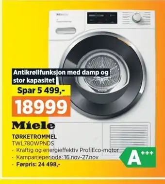 POWER Miele TØRKETROMMEL TWL780WPNDS tilbud