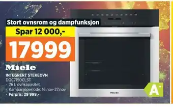 POWER Miele INTEGRERT STEKEOVN DGC7150CLST tilbud