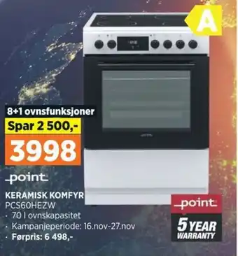 KERAMISK KOMFYR PCS60HEZW