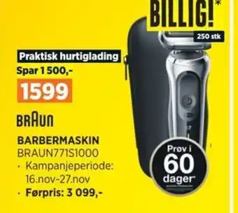 POWER BARBERMASKIN BRAUN771S1000 tilbud