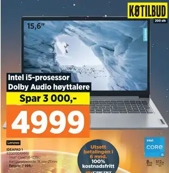 POWER Lenovo IDEAPAD 1 82QD00AMMX tilbud