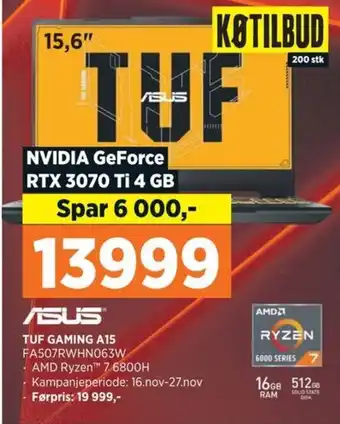 POWER ASUS TUF GAMING A15 FA507RWHN063W tilbud