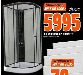 Obs Bygg Duxa victoria dusjkabinett tilbud