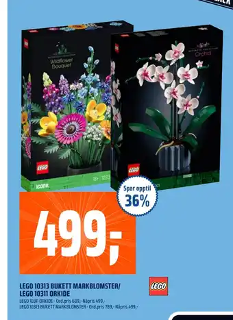 Coop Obs Lego 10313 bukett markblomster/ lego 10311 orkide tilbud