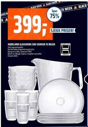 Coop Obs Hadeland glassverk siri servise 15 deler tilbud