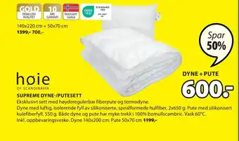 JYSK Supreme dyne-/putesett tilbud