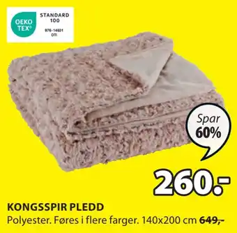 JYSK Kongsspir pledd tilbud