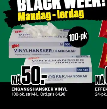 Europris Engangshansker vinyl tilbud