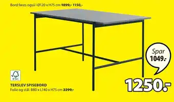 JYSK Terslev spisebord tilbud