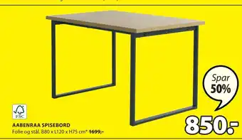 JYSK Aabenraa spisebord tilbud