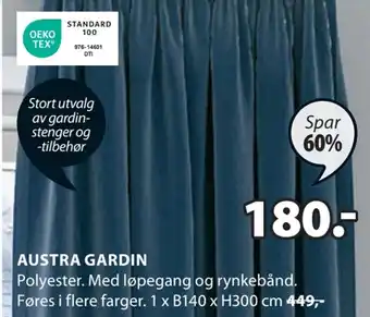 JYSK Austra gardin tilbud