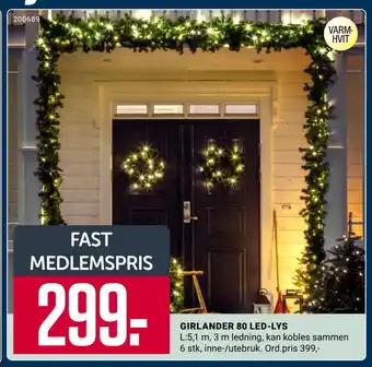 Europris Girlander 80 led-lys tilbud