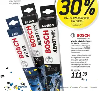 Thansen Vi stoler på vindusviskere fra bosch! tilbud