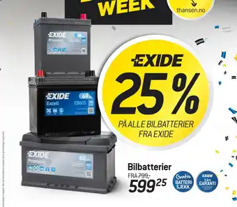 Thansen Bilbatterier tilbud