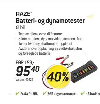 Thansen Batteri- og dynamotester tilbud