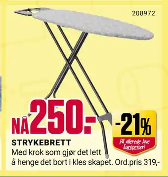 Europris Strykebrett tilbud