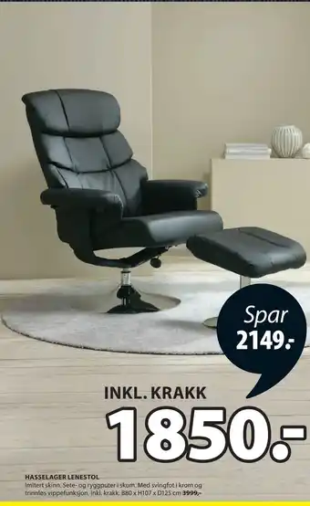 JYSK Hasselager lenestol tilbud