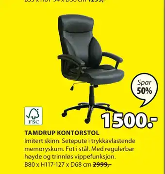 JYSK Tamdrup kontorstol tilbud
