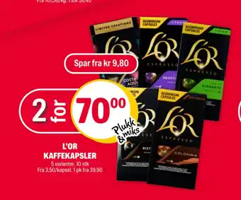 Coop Extra L’or kaffekapsler tilbud