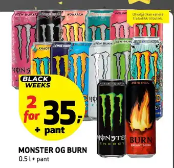 Bunnpris Monster og burn tilbud