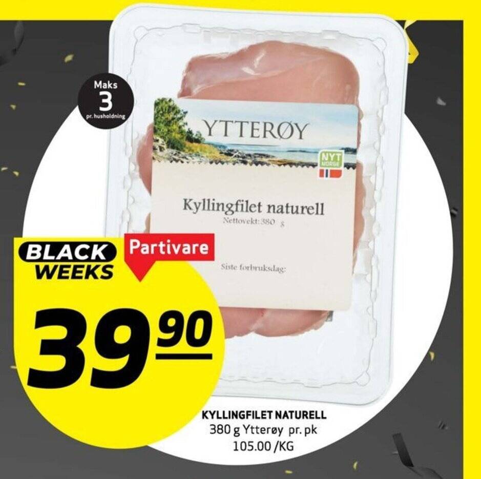 Bunnpris Kyllingfilet naturell tilbud