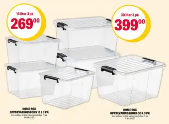 Coop Extra Home box oppbevaringsboks 15 l 3 pk tilbud