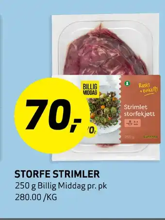 Bunnpris Storfe strimler tilbud
