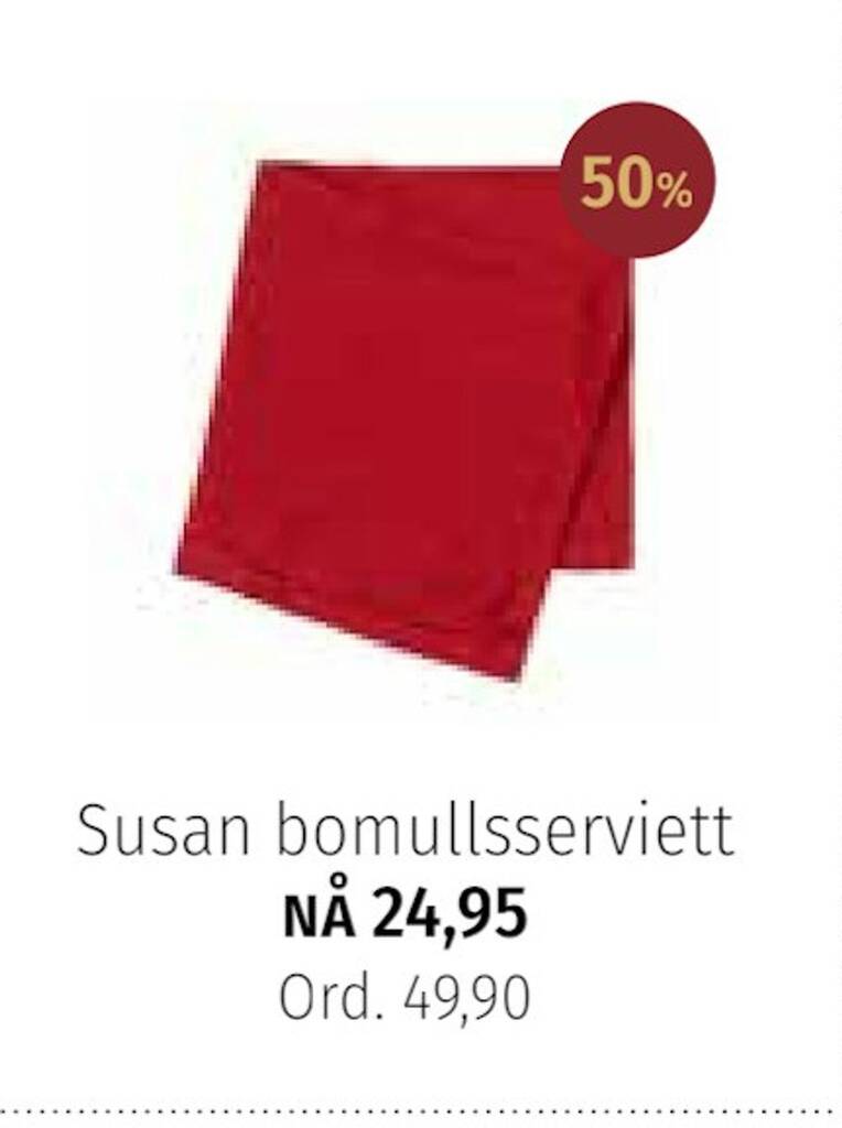 Nille Susan bomullsserviett tilbud