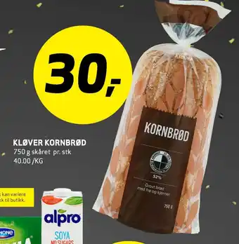 Bunnpris Kløver kornbrød tilbud