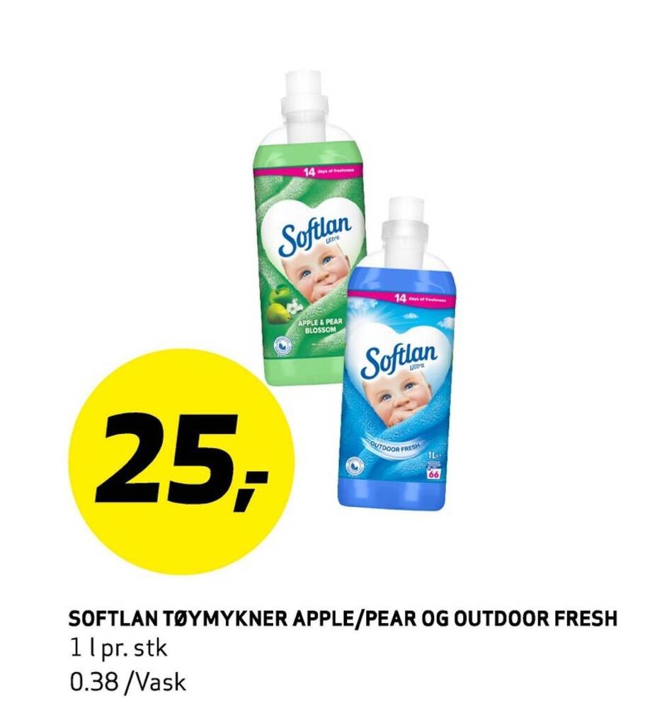 Bunnpris Softlan tøymykner apple/pear og outdoor fresh tilbud