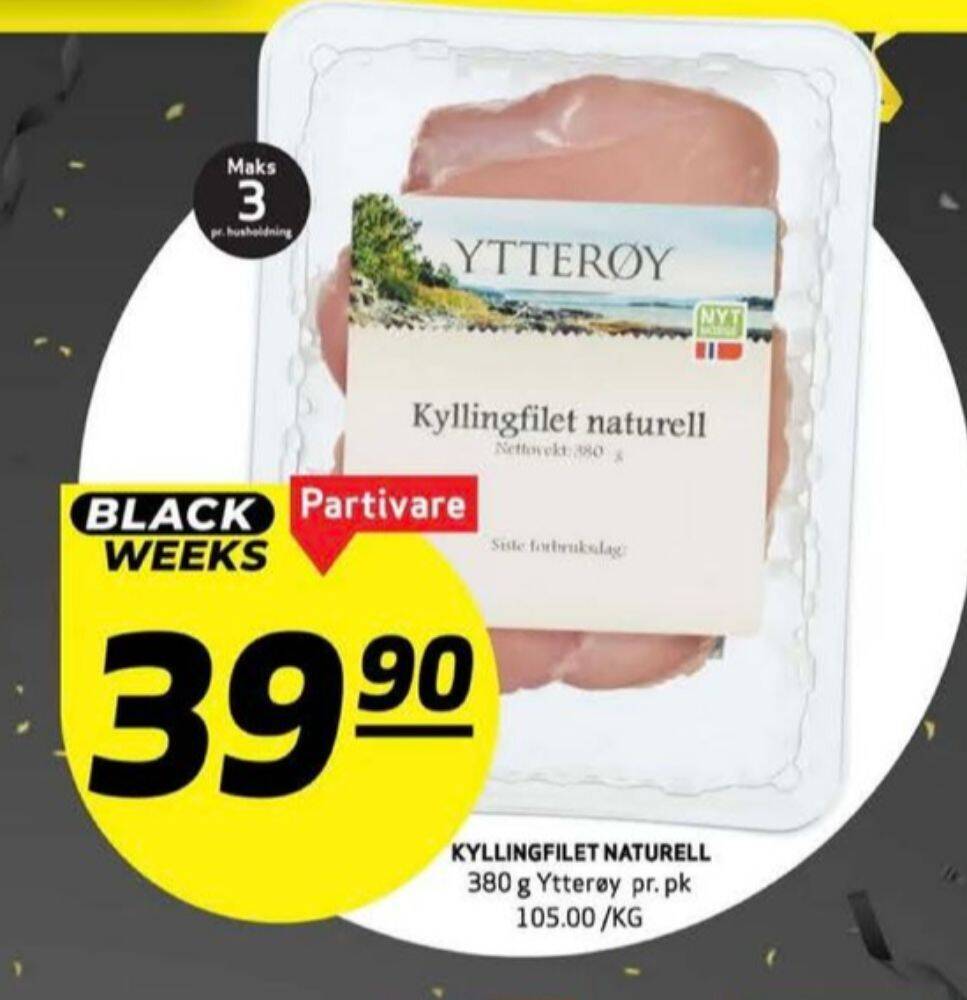 Bunnpris Ytterøy kyllingfilet tilbud