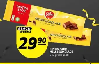 Bunnpris Melkesjokolade sjokoladeplate tilbud