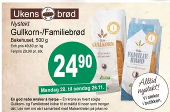 Joker Bakehuset brød tilbud