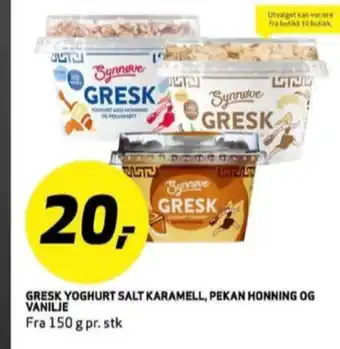 Bunnpris Synnøve finden yoghurt tilbud