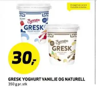 Bunnpris Synnøve finden yoghurt tilbud